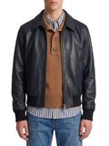 Black Solid Leather Jacket 1