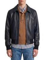 Black Solid Leather Jacket 1