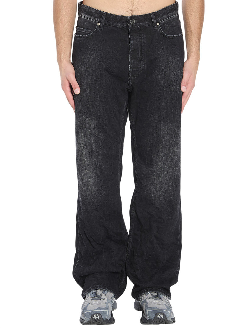 Black Relaxed Mid Rise Jeans 1