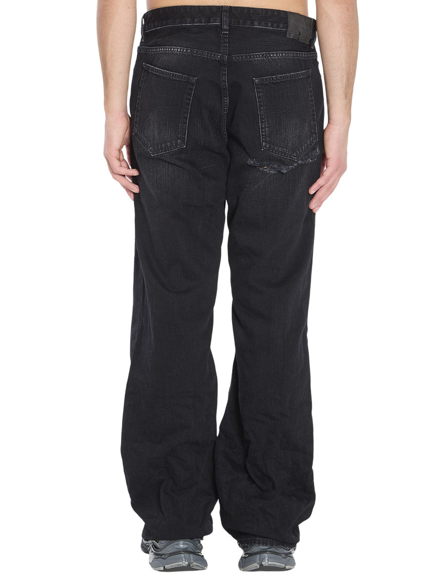 Black Relaxed Mid Rise Jeans 3