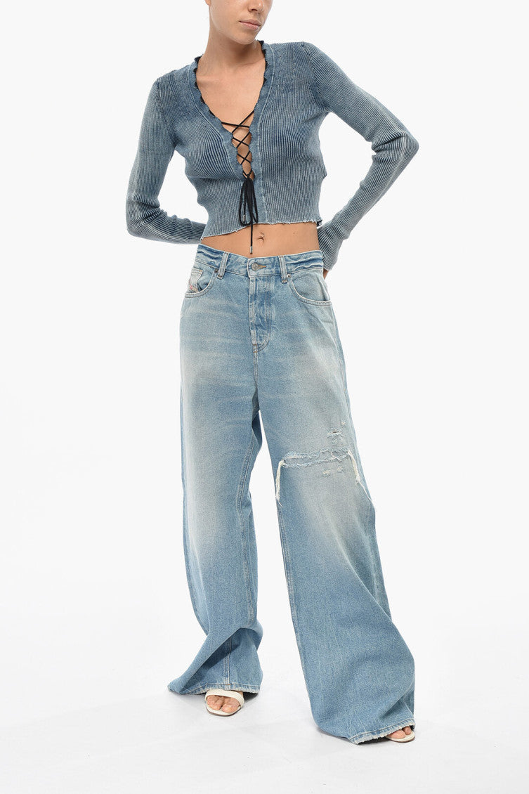 Blue Flared High Rise Jeans 3