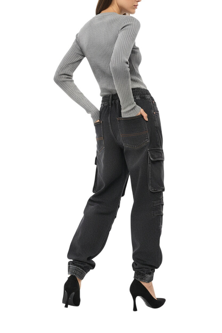 Dark Grey Mid Rise Jeans 2