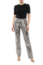 Silver Flat Front Pants 1