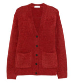 Red V Neck Cardigan 1