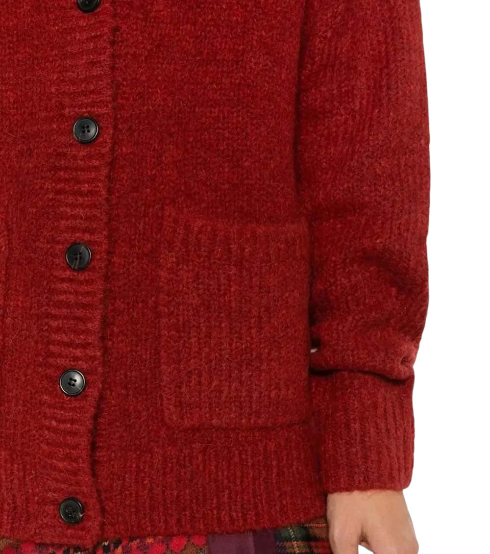 Red V Neck Cardigan 5