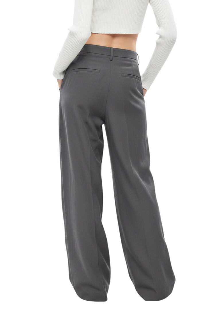 Grey Loose Pleated Pants 2