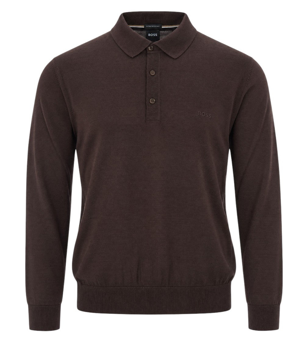 Brown Regular Polo Sweater 1