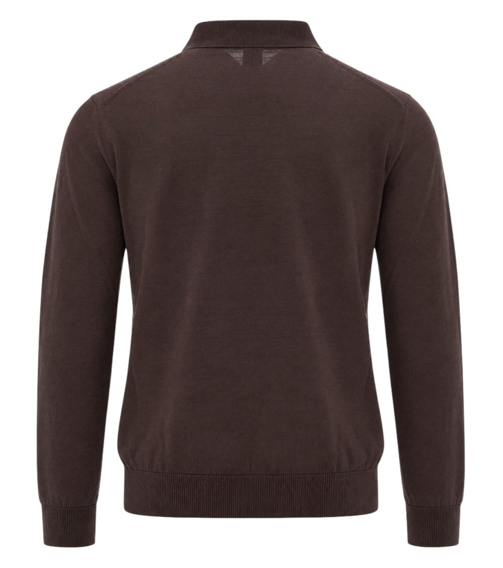 Brown Regular Polo Sweater 2