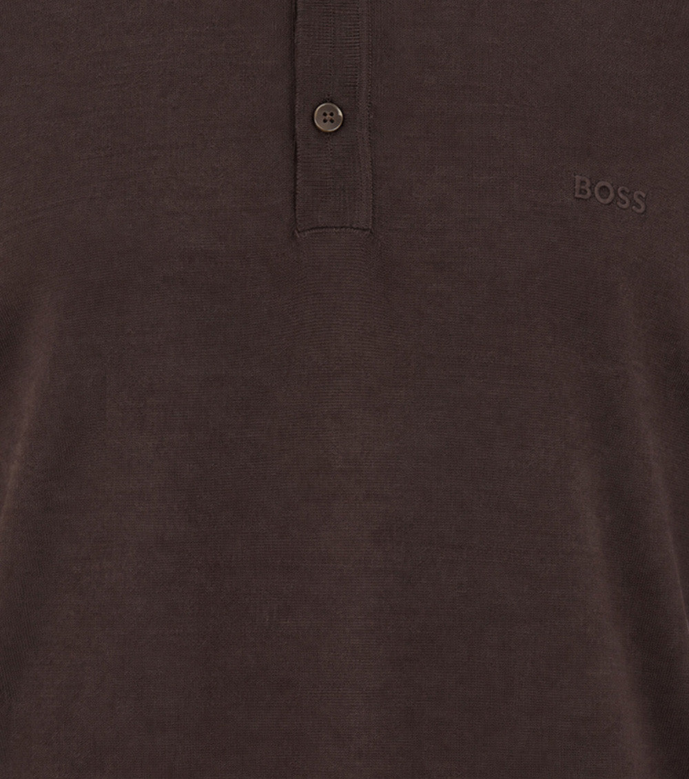 Brown Regular Polo Sweater 3