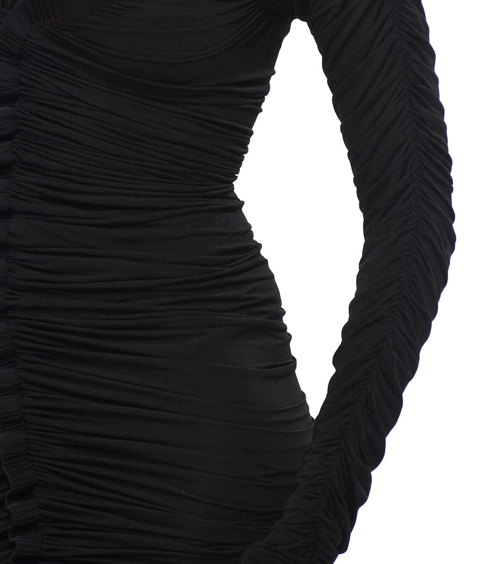 Black Sweet Heart Neck Mini Dress 3
