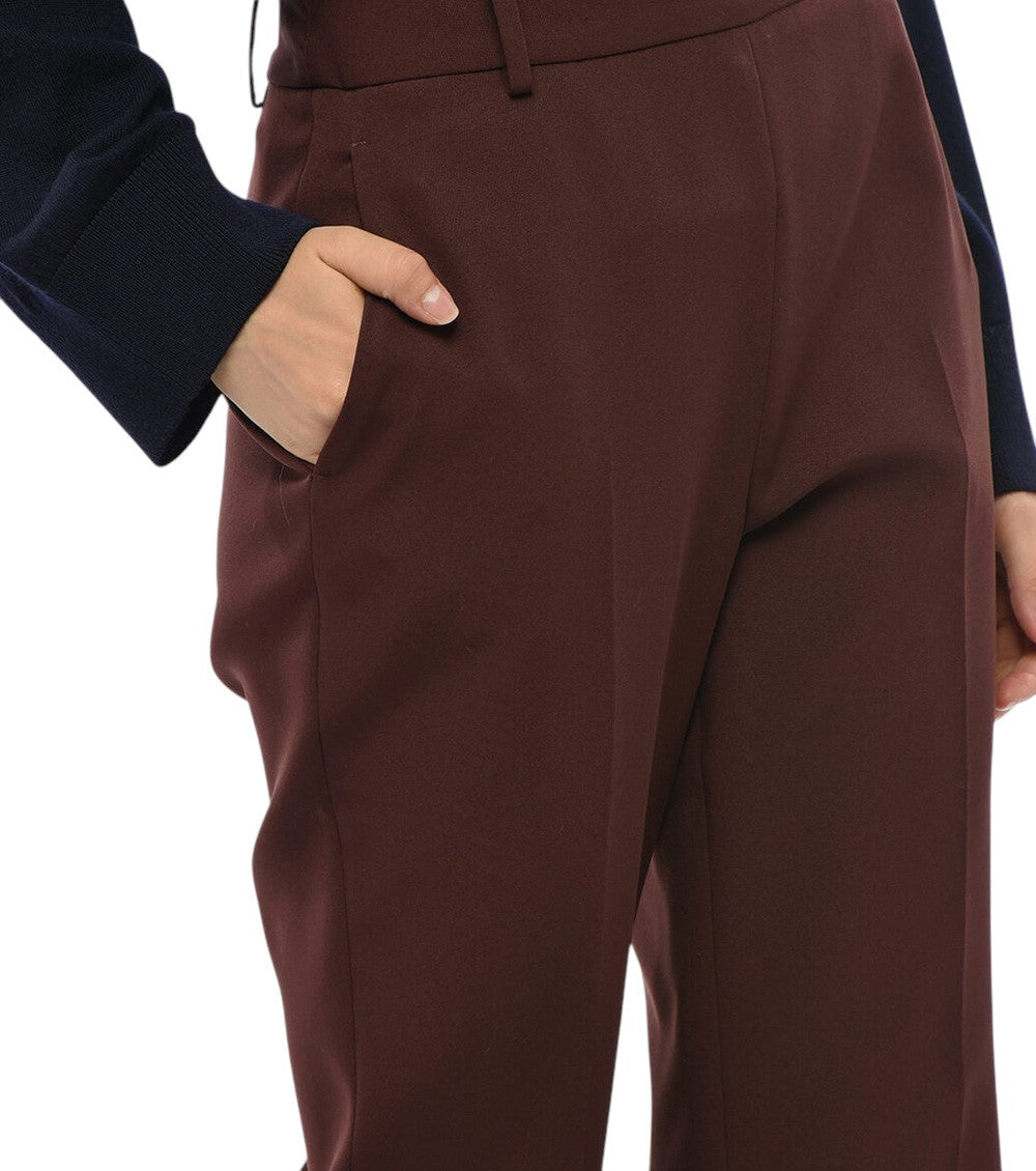 Maroon Flat Front Pants 3