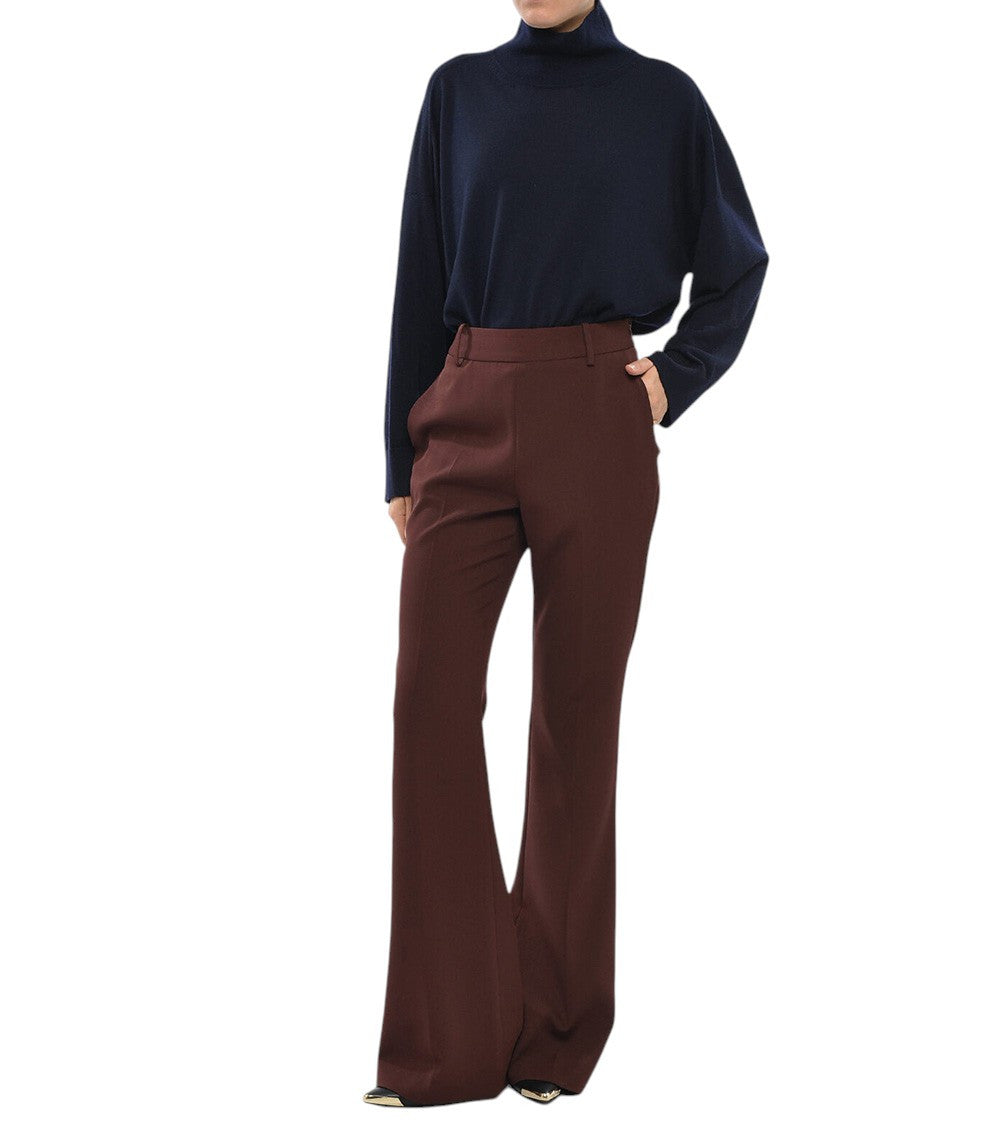 Maroon Flat Front Pants 4