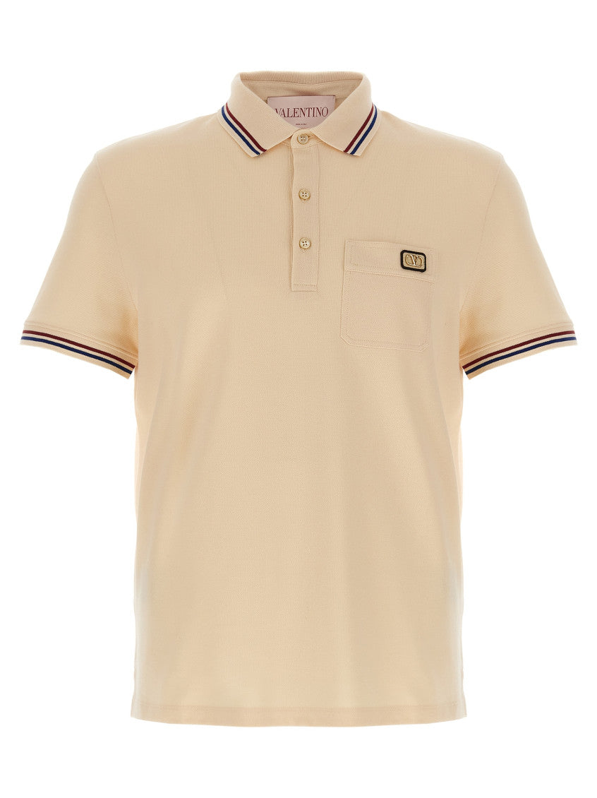 Beige VLogo Polo Shirt 1