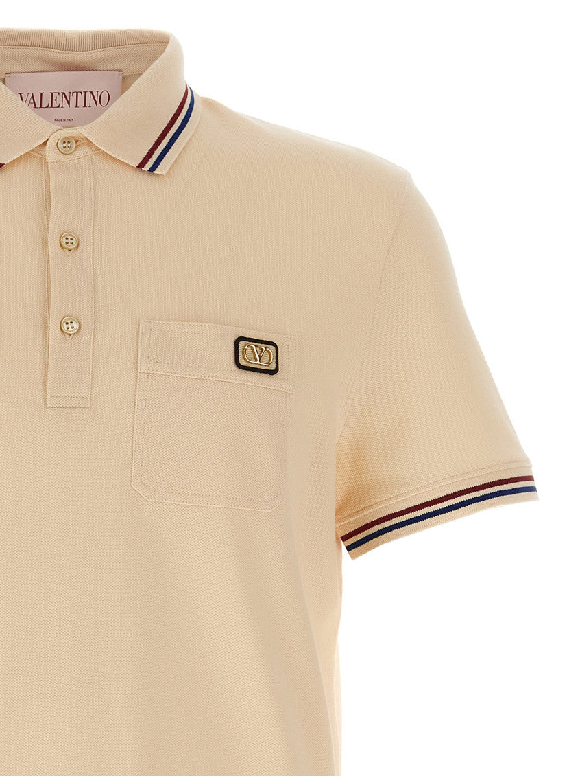 Beige VLogo Polo Shirt 3