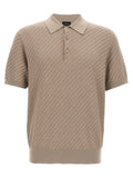 Beige Knitted polo shirt 1
