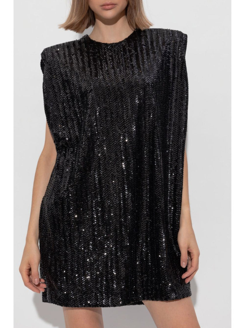 Black Sequined mini dress 2
