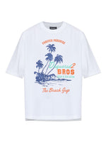 White Tropical Print T-Shirt 1