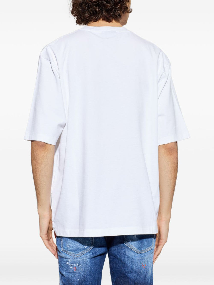 White Tropical Print T-Shirt 4
