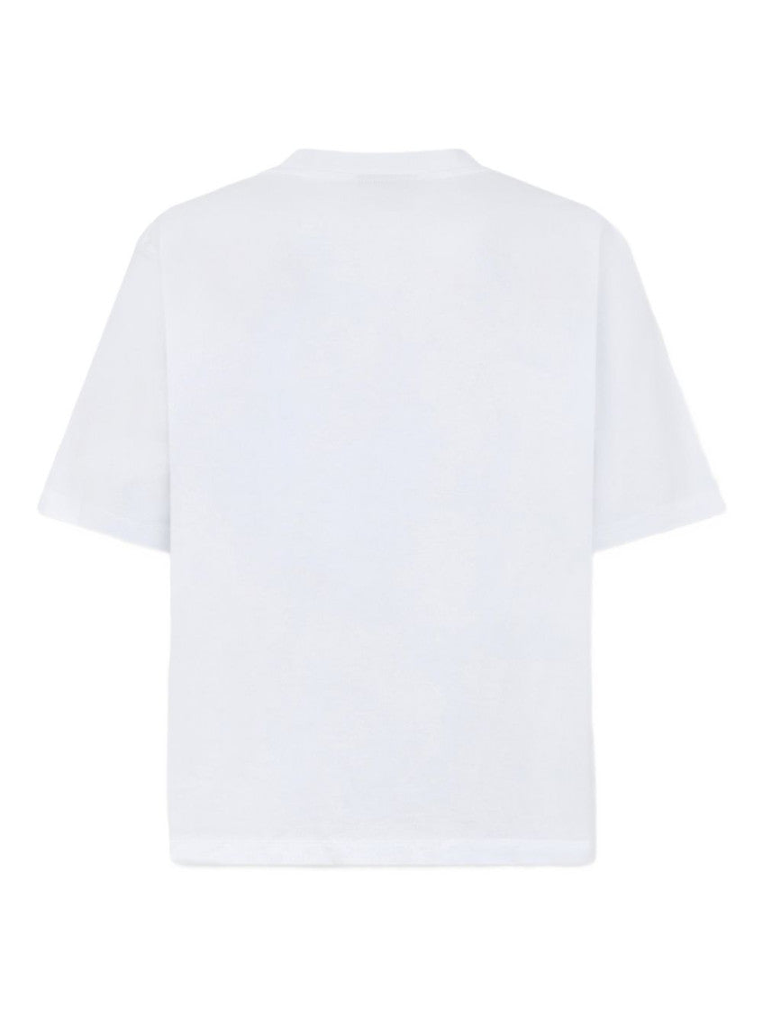 White Crewneck Logo Print T-Shirt 2
