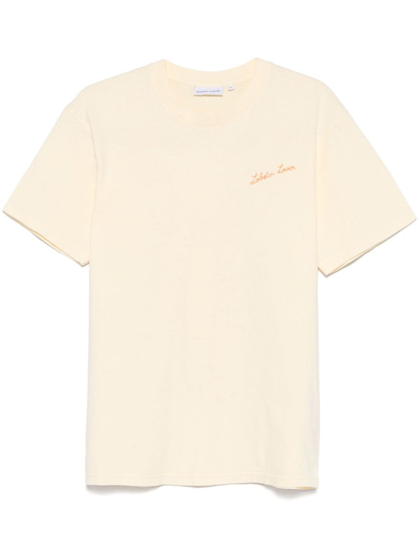 Washed Yellow Crewneck Logo T-Shirt 1