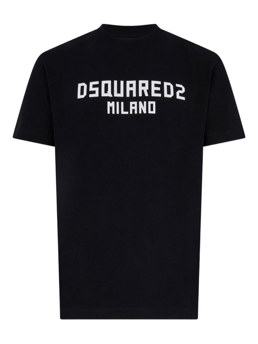 Black Crewneck Logo Print T-Shirt 1