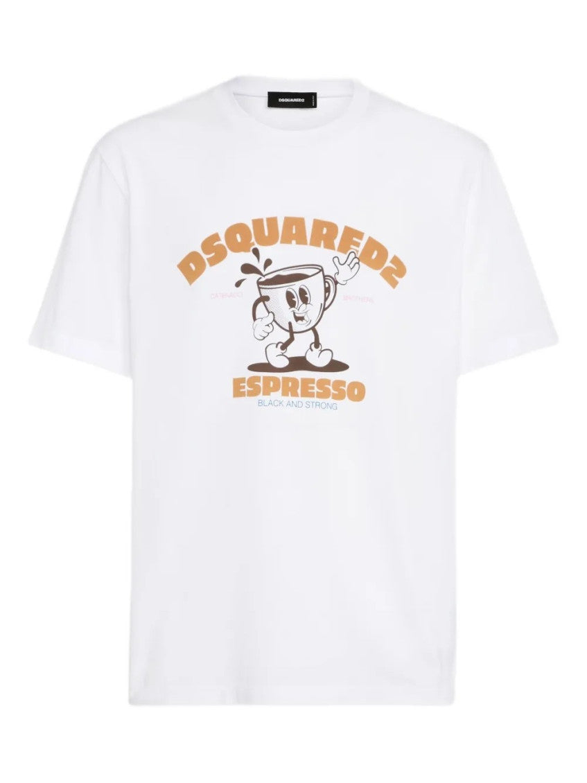 White Crewneck Printed T-Shirt 1