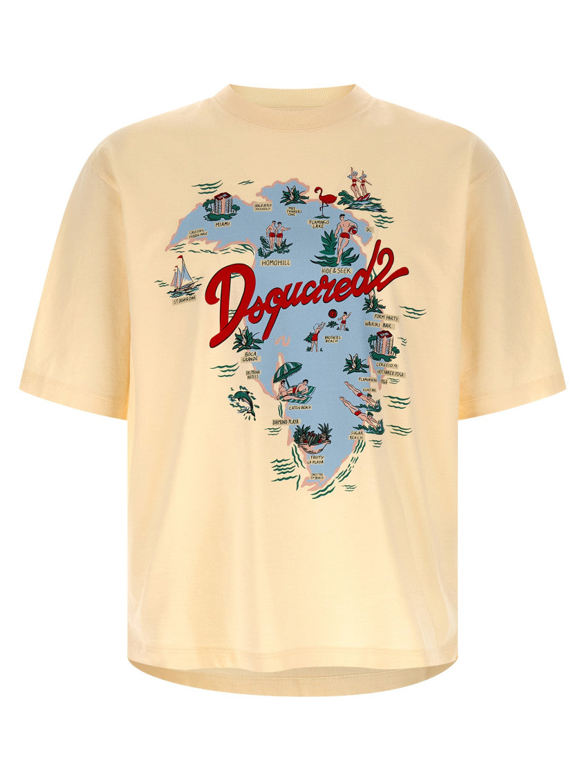 White Crewneck Printed T-Shirt 1