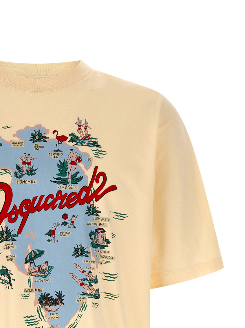 White Crewneck Printed T-Shirt 3
