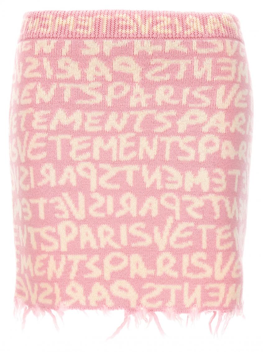 Light Pink Graffiti Monogram Skirt 2