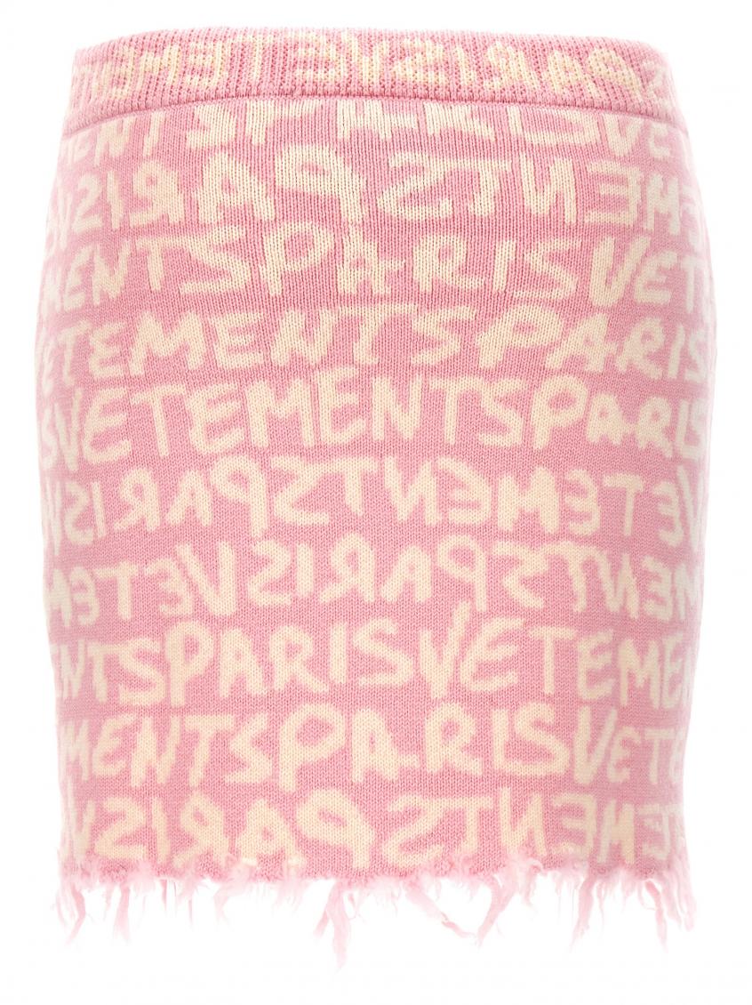 Light Pink Graffiti Monogram Skirt 3