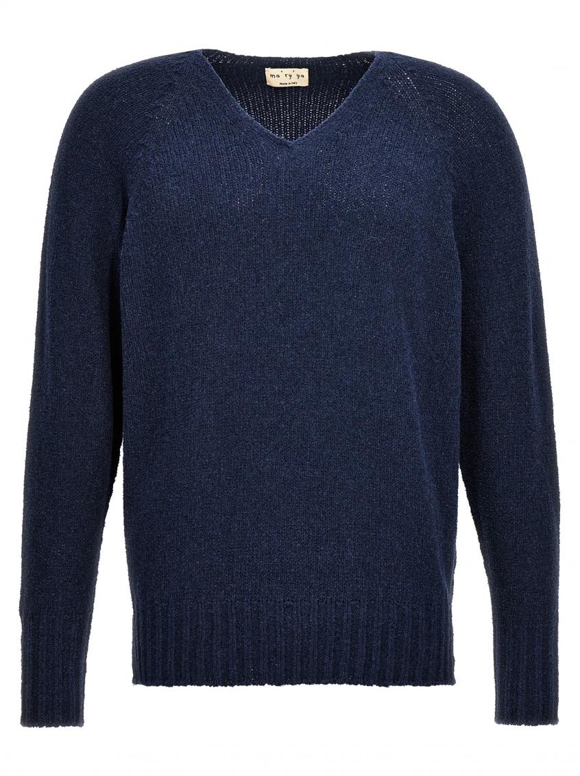 Blue V-neck Sweater 2
