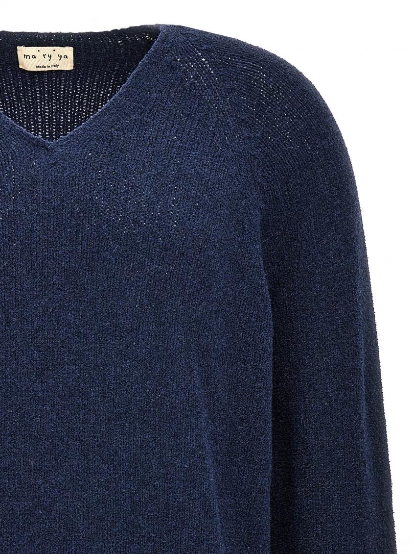 Blue V-neck Sweater 4