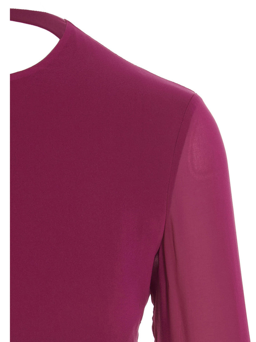 Fuchsia Cropped georgette top 3