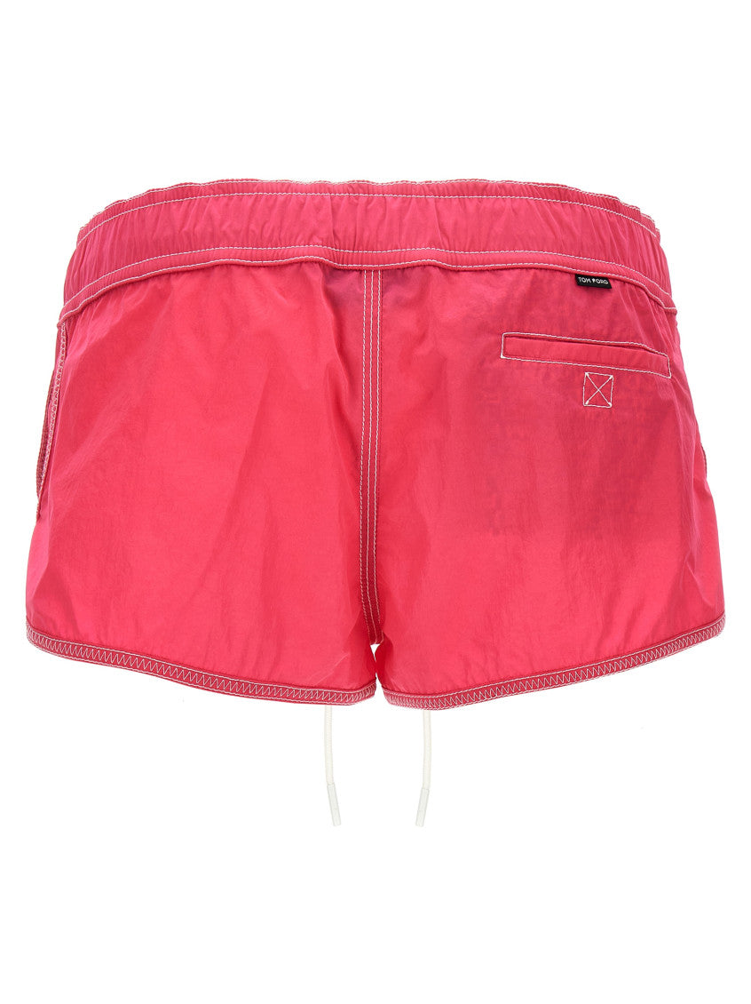 Fuchsia Logo nylon shorts 2