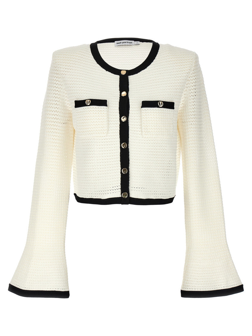 BlackWhite Crochet cardigan 1