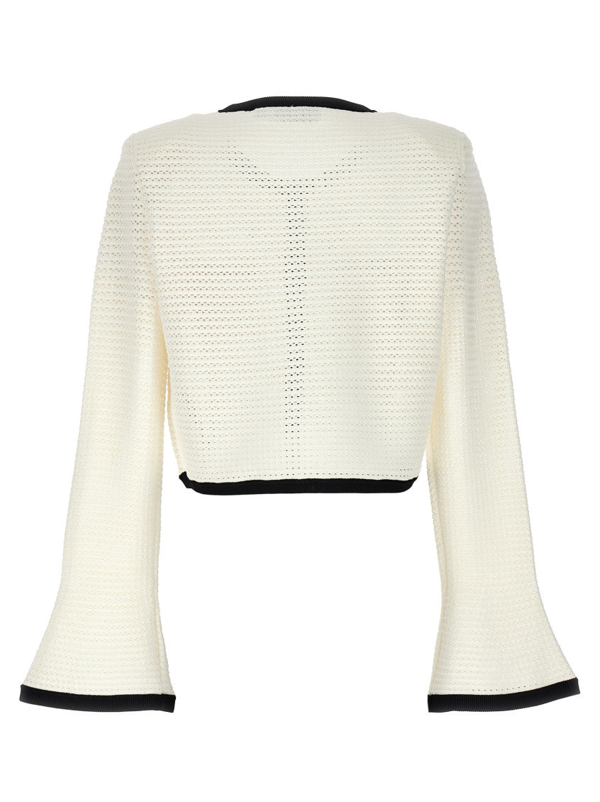 BlackWhite Crochet cardigan 2