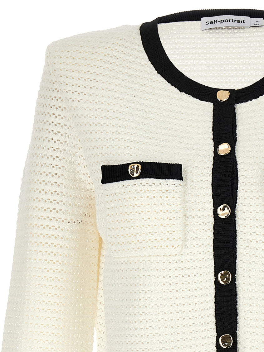 BlackWhite Crochet cardigan 3