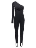 Black Scuba cut out one-length bodysuit 1