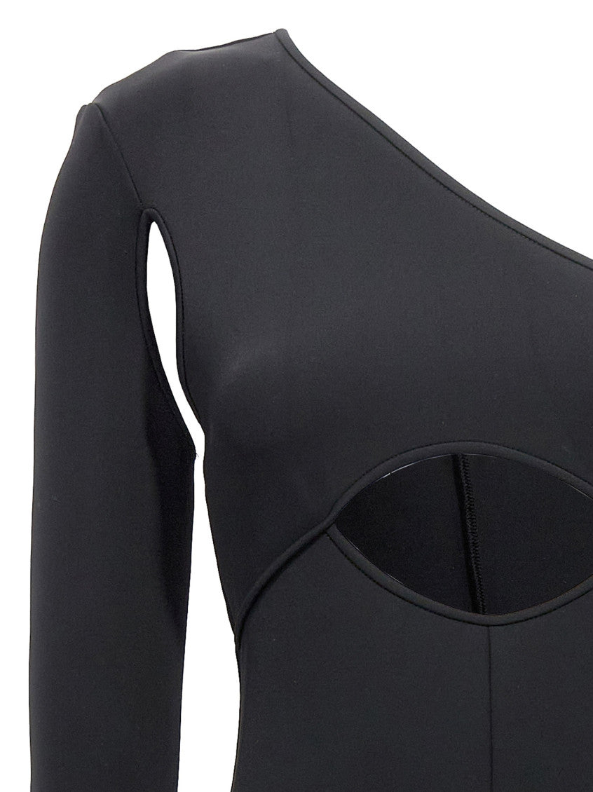 Black Scuba cut out one-length bodysuit 3