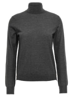 Grey Stitching wool turtleneck sweater 1