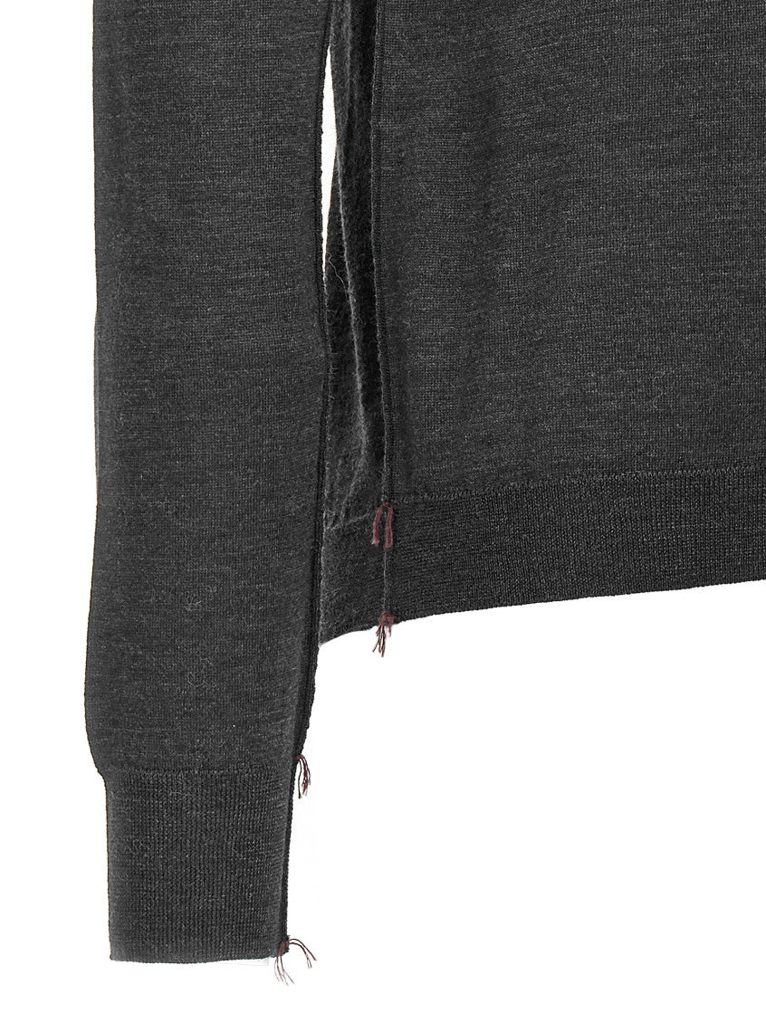 Grey Stitching wool turtleneck sweater 4