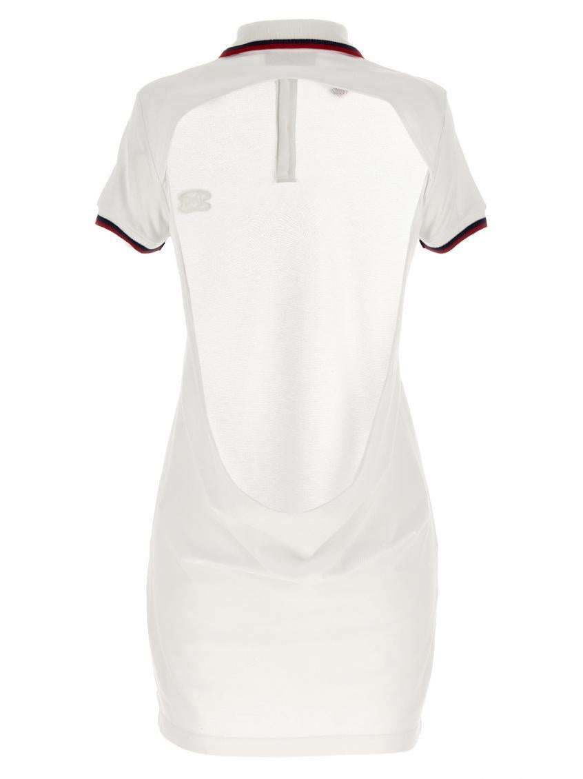 White Maxi cut out polo dress 3