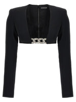 Black Top 3D Crystsal Chain and Square Neck  1
