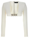 White Top 3D Crystsal Chain and Square Neck 1