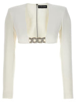 White Top 3D Crystsal Chain and Square Neck 1
