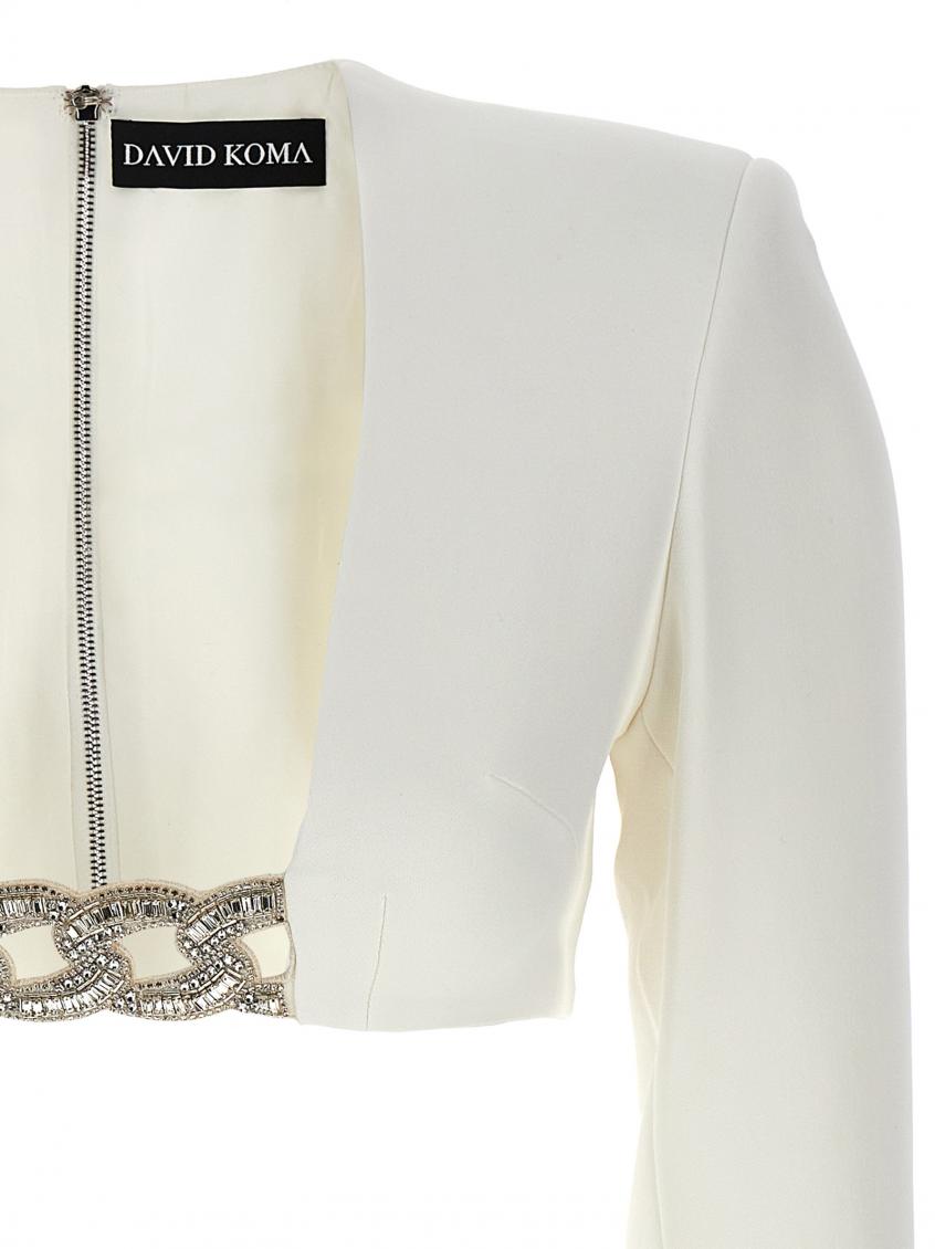 White Top 3D Crystsal Chain and Square Neck 4