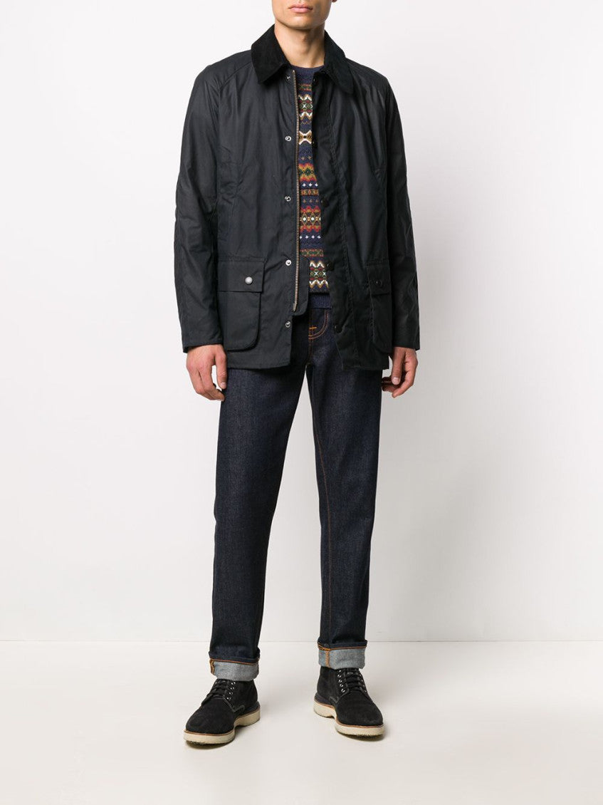 Navy Blue Ashby Waxed Jacket 2