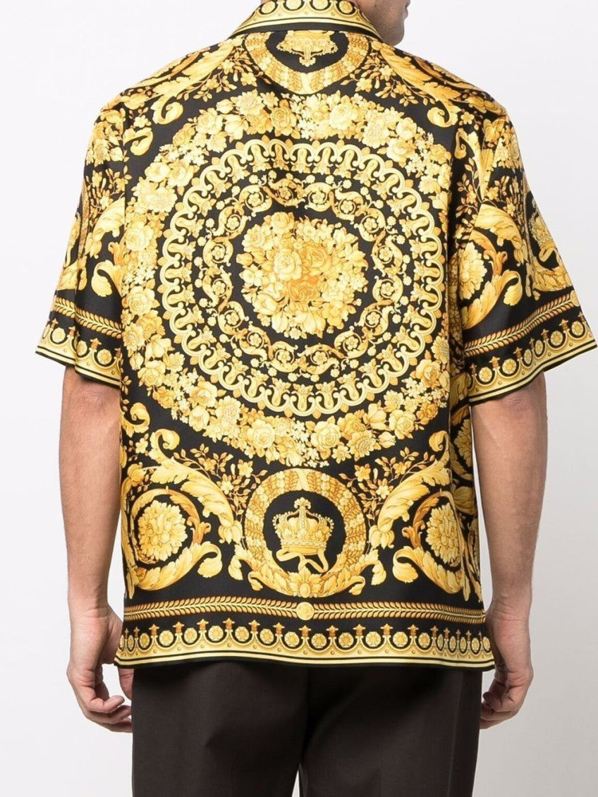 Black Barocco Silk Shirt 7