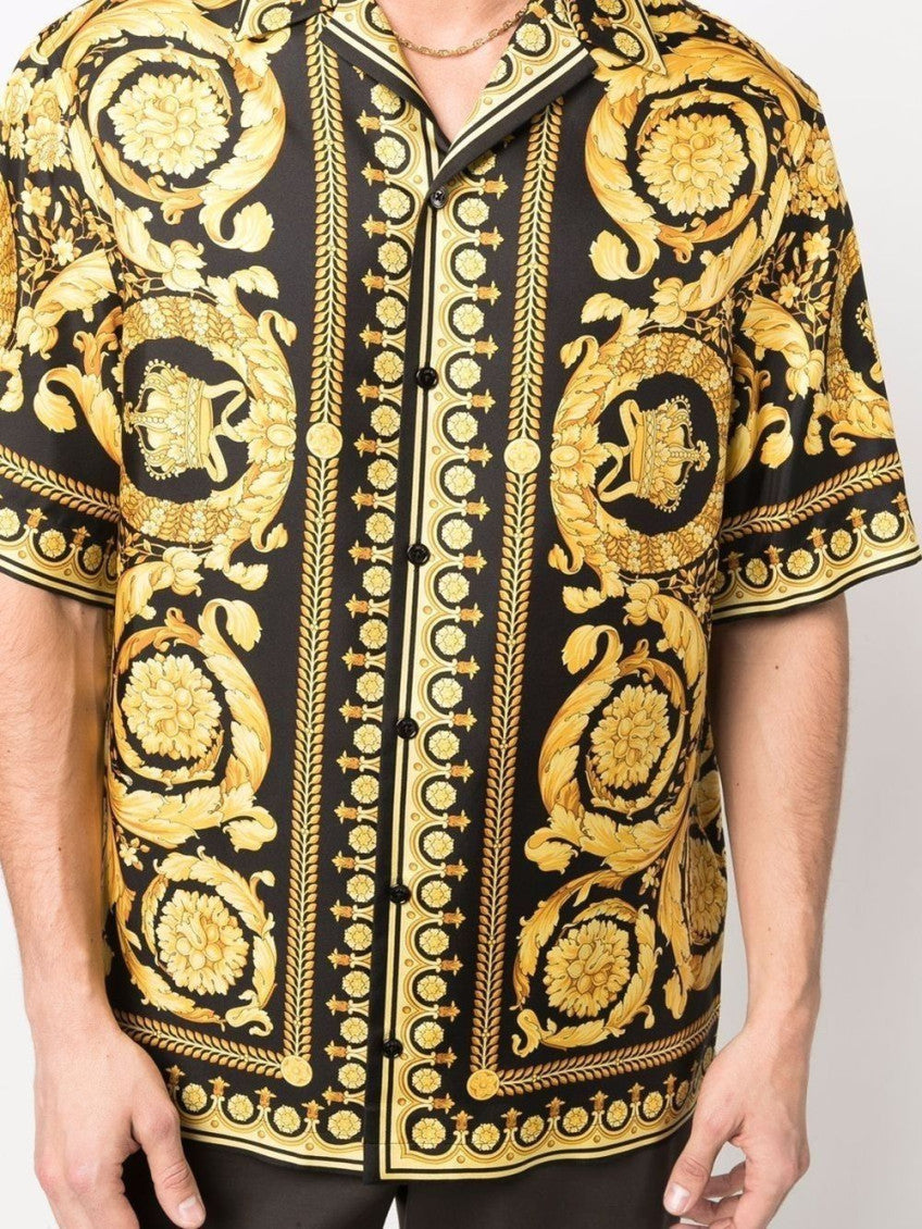 Black Barocco Silk Shirt 8