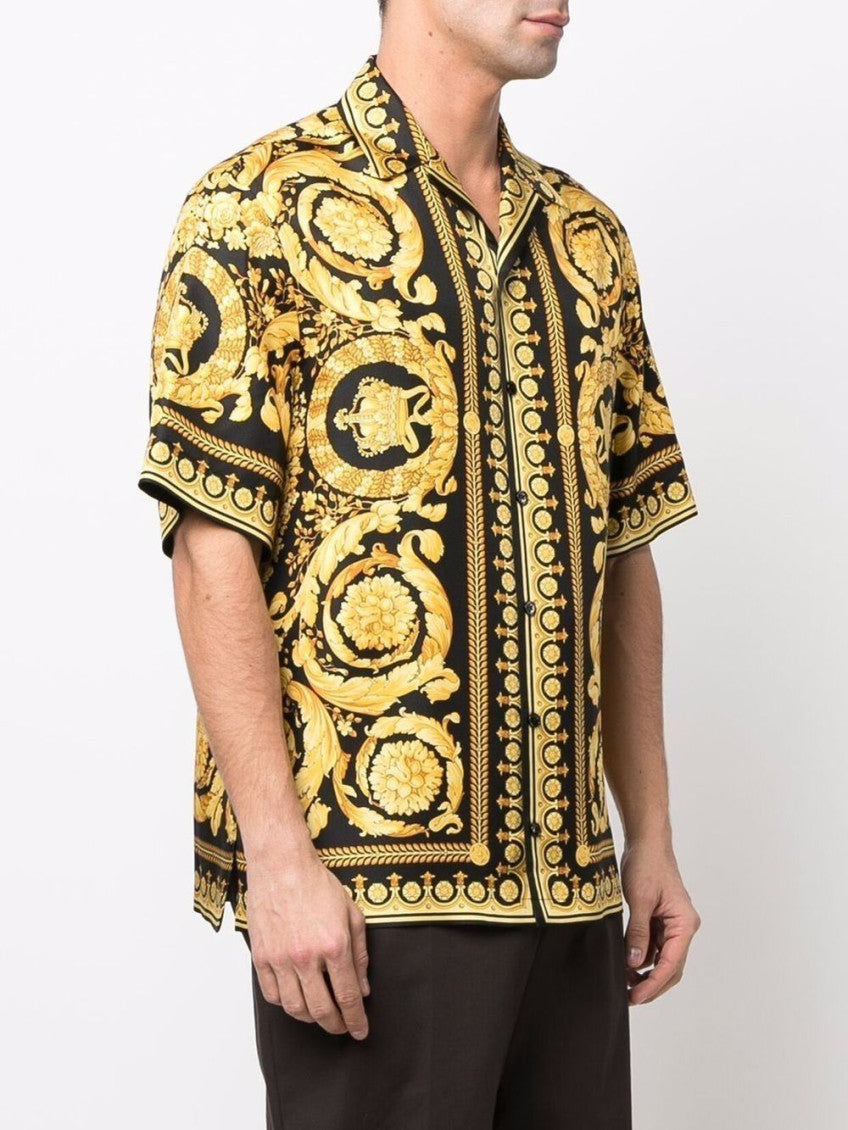 Black Barocco Silk Shirt 9